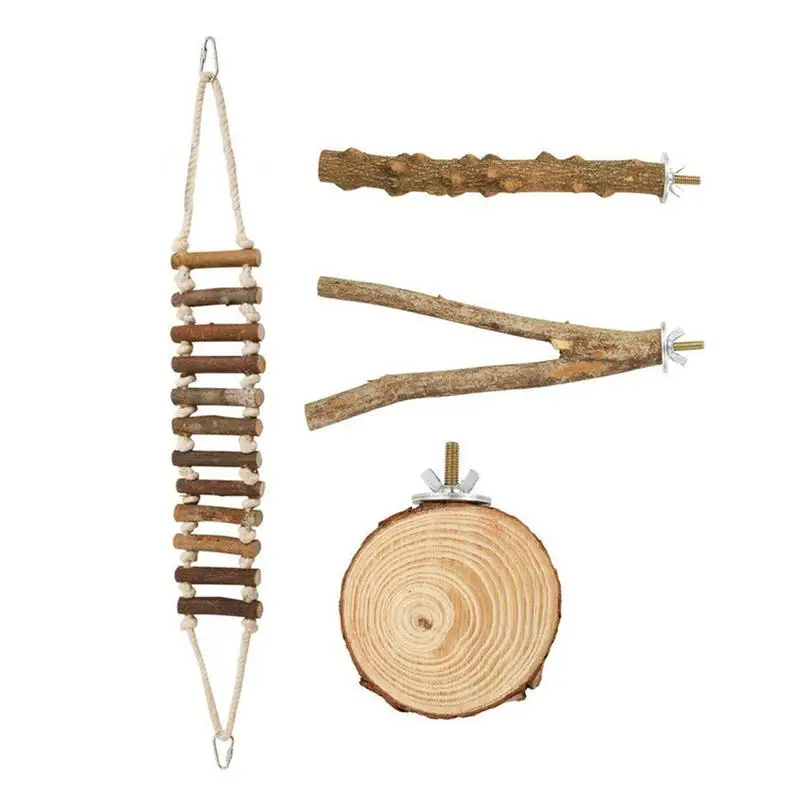 Bird Wood Toy Stand Wooden Natural Bird Ladder With Circular Platform 4pcs Chew Climbing Small Bird Toys For Parakeets
Bird Wood Toy Stand Wooden Natural Bird Ladder With Circular Platform 4pcs Chew Climbing Small Bird Toys For Parakeets
