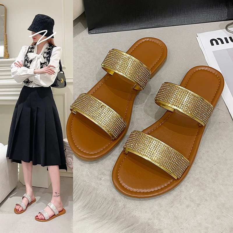 Summer Women's Slippers Flat Heel Casual Indoor Apartment Gold Silver Elegant Outdoor Beach Vacation New Trend 43 Size 2022
Summer Women's Slippers Flat Heel Casual Indoor Apartment Gold Silver Elegant Outdoor Beach Vacation New Trend 43 Size 2022