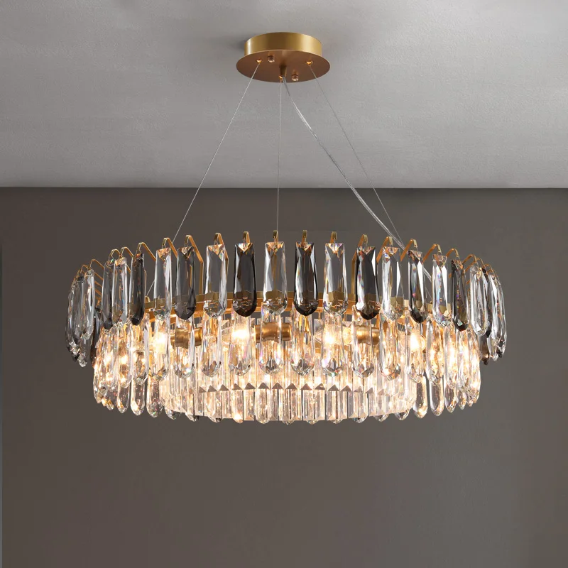 E14 Modern Crystal&Smoke Grey Ceiling Chandelier Luxury Round Hanging Light Lampen Suspension Luminaire For Dinning Living Room 
E14 Modern Crystal&Smoke Grey Ceiling Chandelier Luxury Round Hanging Light Lampen Suspension Luminaire For Dinning Living Room