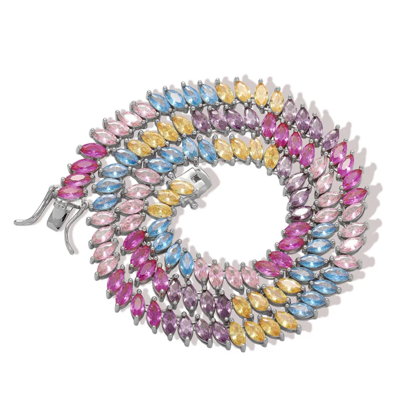 Geometric Necklace Handmade Colorful Cubic Zirconia Tennis Chain Link Choker Necklaces for Women Engagement Party Jewelry Gift
Geometric Necklace Handmade Colorful Cubic Zirconia Tennis Chain Link Choker Necklaces for Women Engagement Party Jewelry Gift