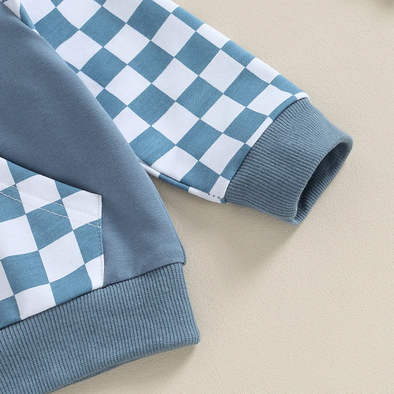 Infant Toddler Baby Boys Long Sleeve Shirts Hooded Plaid Pocket Tops with Patchwork Pants 2Pcs Fall Winter Outfits
Infant Toddler Baby Boys Long Sleeve Shirts Hooded Plaid Pocket Tops with Patchwork Pants 2Pcs Fall Winter Outfits