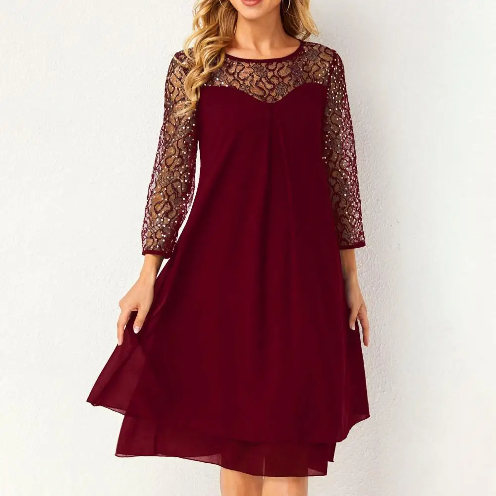 Women Elegant O Neck Stitching Party Dress Casual See Through Mesh Lace Mini Dress Lady Long Sleeve Dress Vestido платье женское
Women Elegant O Neck Stitching Party Dress Casual See Through Mesh Lace Mini Dress Lady Long Sleeve Dress Vestido платье женское