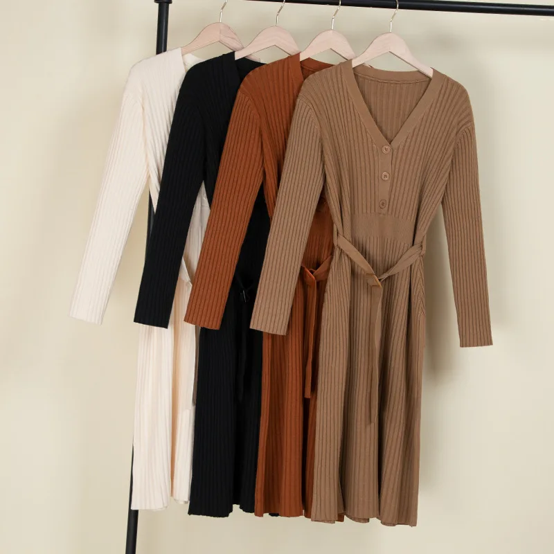 Long Knitting Dress Women V-Neck Designer Long Sleeve Bodycon Dress Korean Office Lady High Waist Slim Vintage Dress X38
Long Knitting Dress Women V-Neck Designer Long Sleeve Bodycon Dress Korean Office Lady High Waist Slim Vintage Dress X38