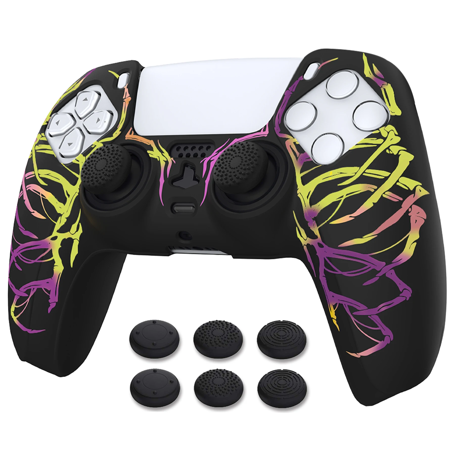 PlayVital Pure Series Purple & Yellow Anti-Slip Silicone Cover Skin Rubber Case for ps5 Controller - Carving Skull
PlayVital Pure Series Purple & Yellow Anti-Slip Silicone Cover Skin Rubber Case for ps5 Controller - Carving Skull