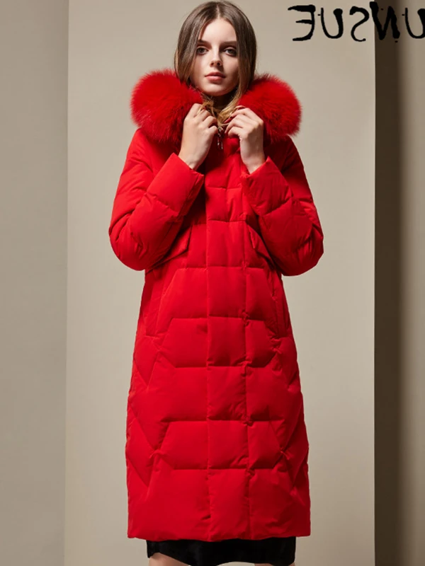 Woman Women's Winter Down Jacket Hooded Real Fox Fur 90% White Duck Down Coat Female Puffer Jacket Long Thick Warm Parka
Woman Women's Winter Down Jacket Hooded Real Fox Fur 90% White Duck Down Coat Female Puffer Jacket Long Thick Warm Parka