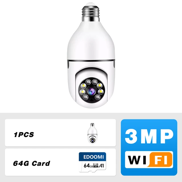 3MP E27 Bulb Camera WiFi 360 Degree Rotating Camera 1/2/3 Pieces Auto Tracking Surveillance Baby Monitor Home Security Camera
3MP E27 Bulb Camera WiFi 360 Degree Rotating Camera 1/2/3 Pieces Auto Tracking Surveillance Baby Monitor Home Security Camera