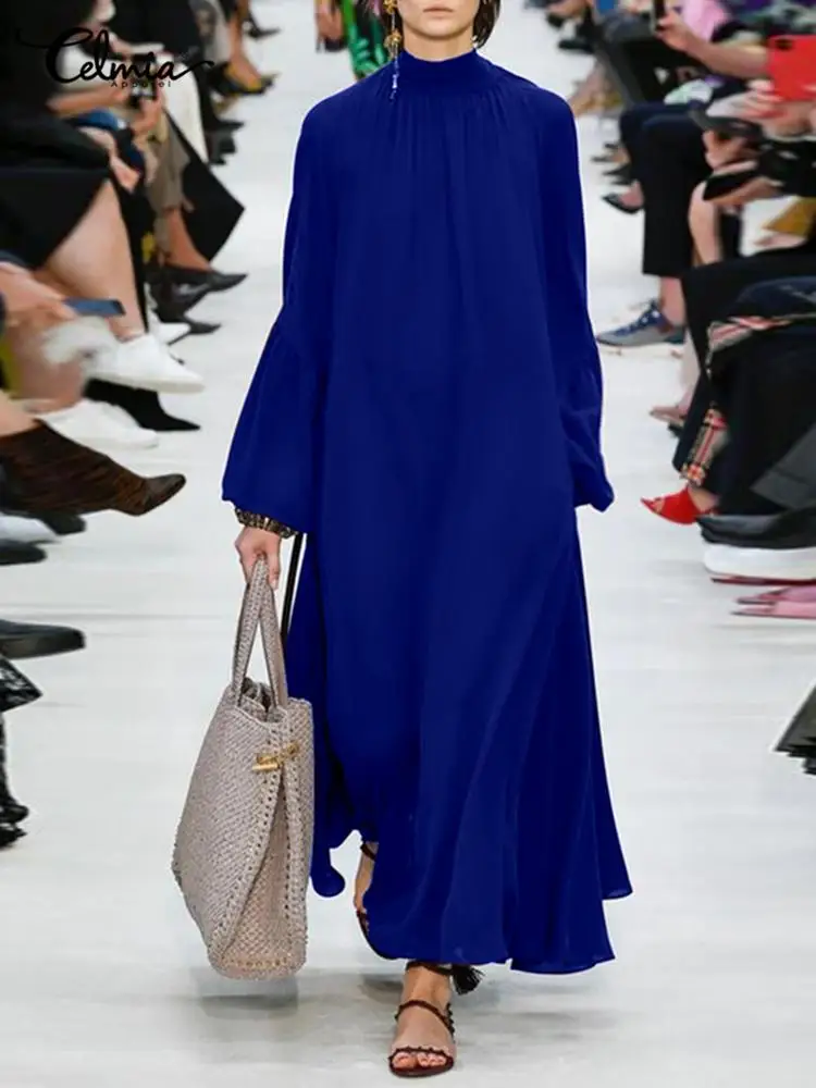 Celmia Summer Bowknot Long Robes Women Casual Elegant 2022 Fashion Maxi Dress Pleated Stand Collar Lantern Long Sleeve Vestidos
Celmia Summer Bowknot Long Robes Women Casual Elegant 2022 Fashion Maxi Dress Pleated Stand Collar Lantern Long Sleeve Vestidos
