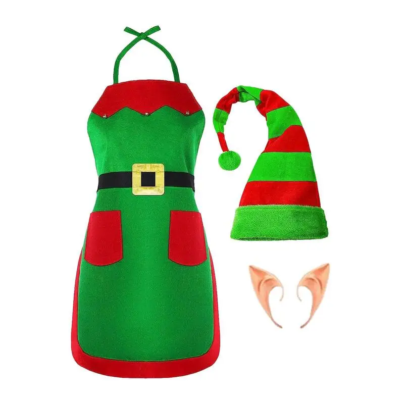 

Женский Рождественский костюм Санта-Клауса для девочек, взрослые Семейные костюмы для косплея зеленого эльфа, костюм для рождественской вечеринки, Новогодняя одежда