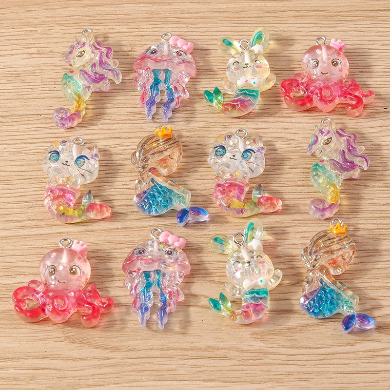 10pcs Cartoon Marine Life Mermaid Octopus Charms Pendants for Jewelry Making Women Fashion Drop Earrings Necklace DIY Craft Gift
10pcs Cartoon Marine Life Mermaid Octopus Charms Pendants for Jewelry Making Women Fashion Drop Earrings Necklace DIY Craft Gift