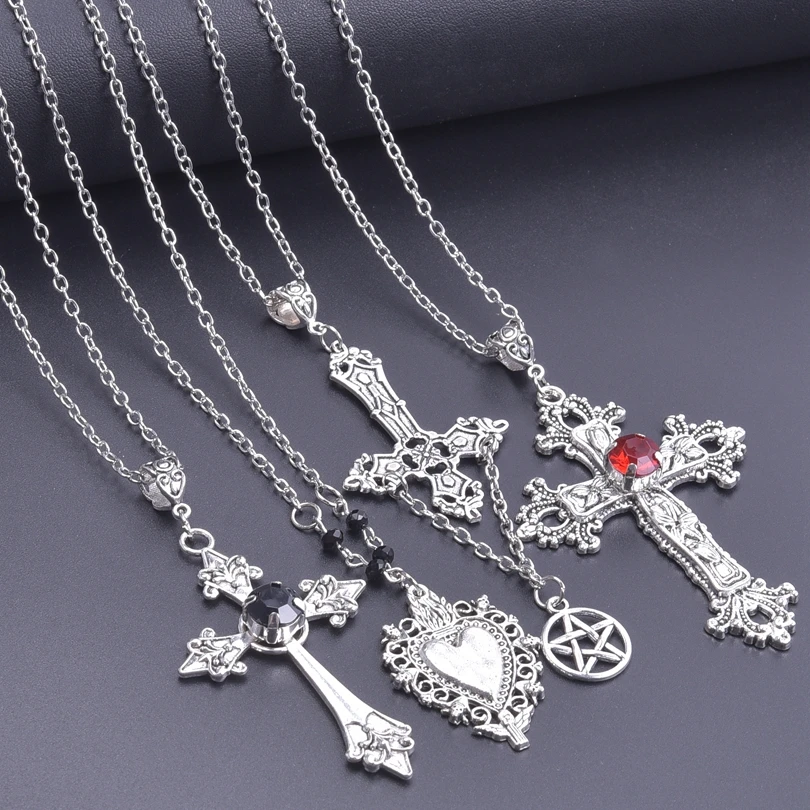 Gothic Sacred Heart Cross Pendant Women Necklaces Wicca Star Pentagram Pentacle Chain Collar Hombre Party Gift Jewelry Making
Gothic Sacred Heart Cross Pendant Women Necklaces Wicca Star Pentagram Pentacle Chain Collar Hombre Party Gift Jewelry Making