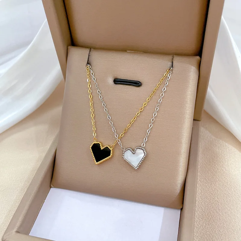 

Модное простое ожерелье с подвеской в форме сердца для женщин, ювелирные изделия, свадебная цепочка из нержавеющей стали, чокер, летний дорожный Подарочный ошейник