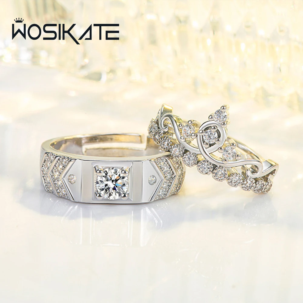 Серебряные ювелирные изделия WOSIKATE, кольцо для пары в форме короны, Свадебное обручальное кольцо для женщин, открытые изящные ювелирные изде...
Серебряные ювелирные изделия WOSIKATE, кольцо для пары в форме короны, Свадебное обручальное кольцо для женщин, открытые изящные ювелирные изде...