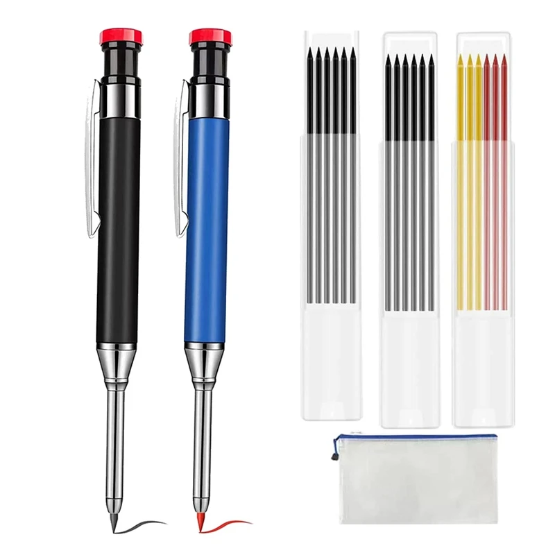 2 Pcs Solid Carpenter Pencil With 18 Refill Red Yellow Black Carpenter Mechanical Automatic Pencils Set
2 Pcs Solid Carpenter Pencil With 18 Refill Red Yellow Black Carpenter Mechanical Automatic Pencils Set