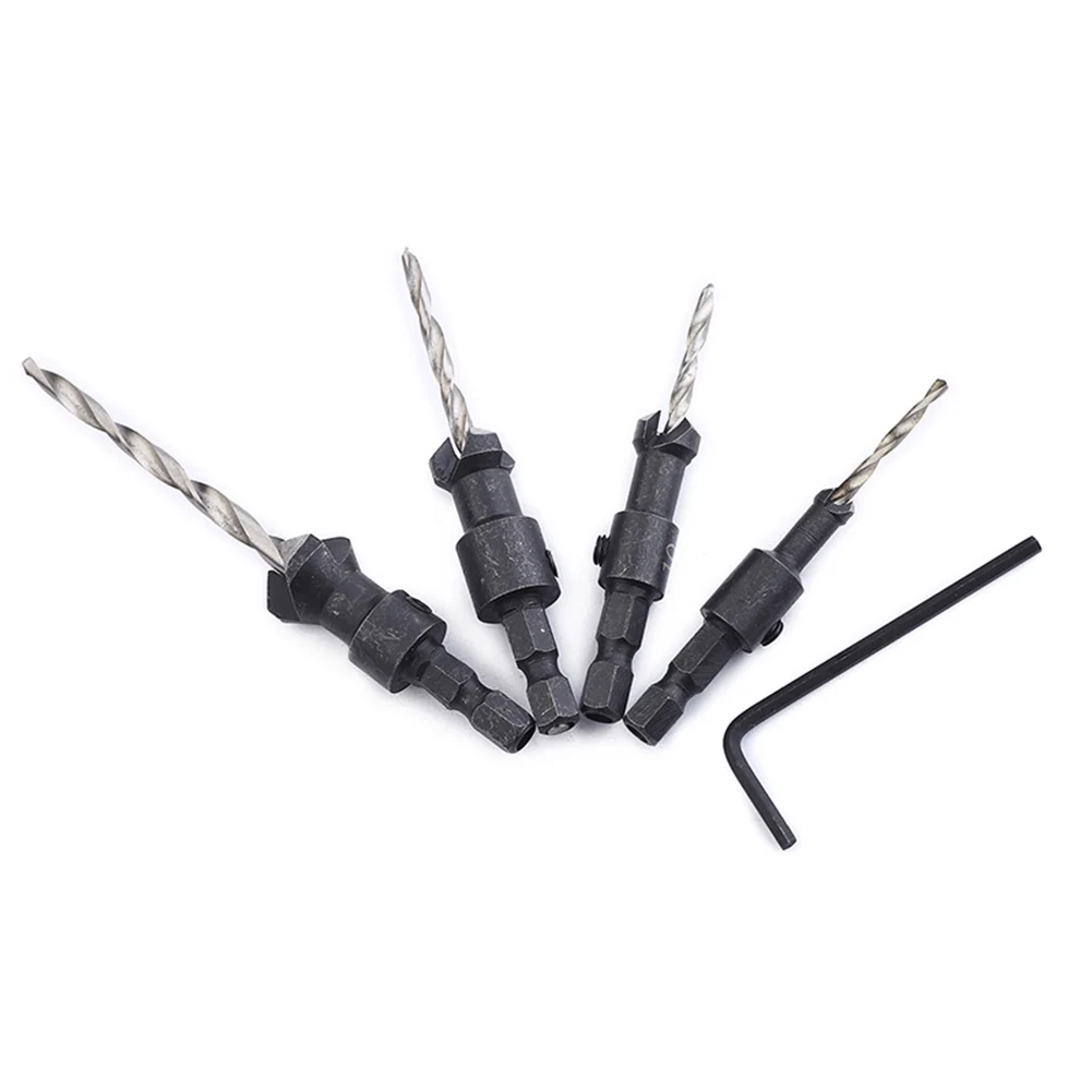 4Pcs HSS Countersink Drill Bit Set 2.5-4.5mm Quick Change 1/4\" Hex Shank For Woodworking Punching Locator Carpentry Tool Parts
4Pcs HSS Countersink Drill Bit Set 2.5-4.5mm Quick Change 1/4\" Hex Shank For Woodworking Punching Locator Carpentry Tool Parts