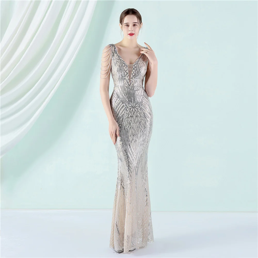 Positioning Flower Bead Piece Crafts Binding Bead Banquet Elegant Long Sleeve Short Sleeve Sequin Splendor Fishtail Dress
Positioning Flower Bead Piece Crafts Binding Bead Banquet Elegant Long Sleeve Short Sleeve Sequin Splendor Fishtail Dress