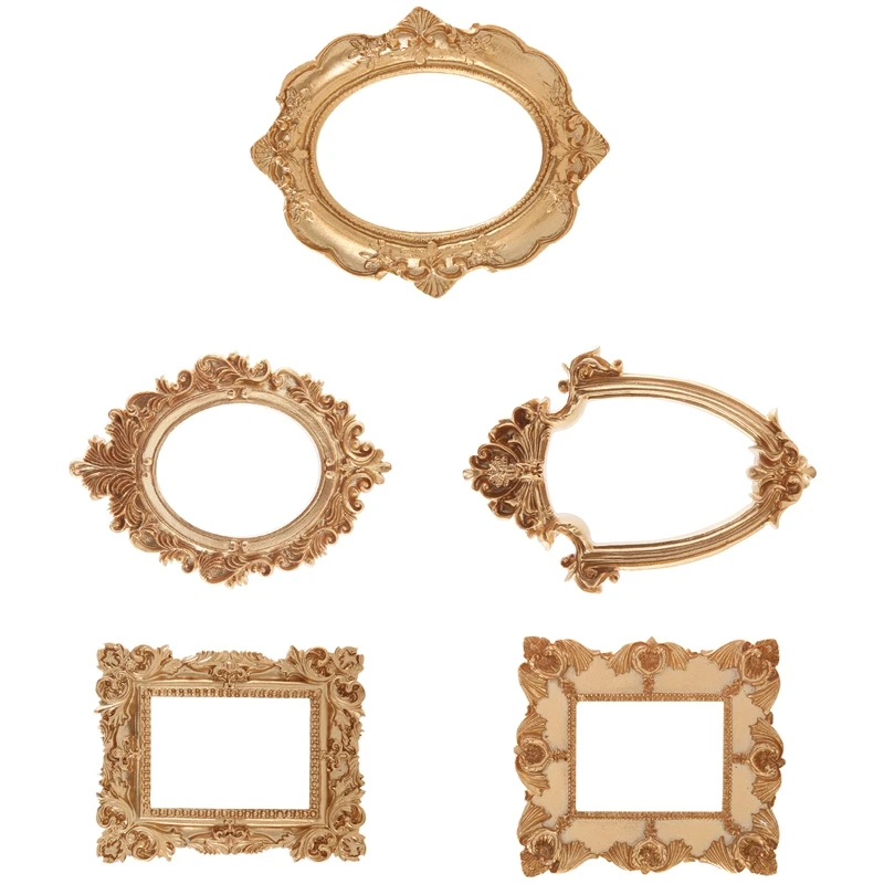5Pcs Vintage Resin Picture Frame Wall Hanging Photo Frame Table Top Jewelry Display Frame Holiday Party Hotel Decor
5Pcs Vintage Resin Picture Frame Wall Hanging Photo Frame Table Top Jewelry Display Frame Holiday Party Hotel Decor