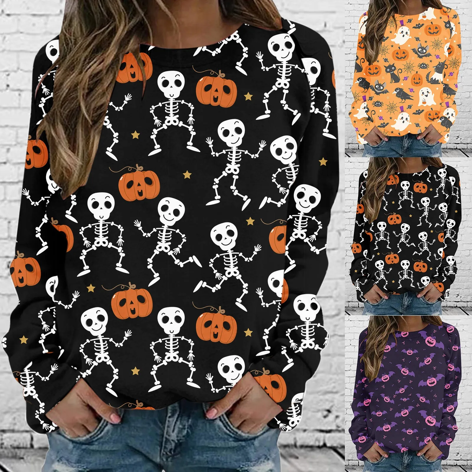 Hoodies Teen Girls Halloween Womens Casual Long Sleeve Crew Neck Skeleton Printed Hoodless Pullover Sweatshirt over for Women 
Hoodies Teen Girls Halloween Womens Casual Long Sleeve Crew Neck Skeleton Printed Hoodless Pullover Sweatshirt over for Women