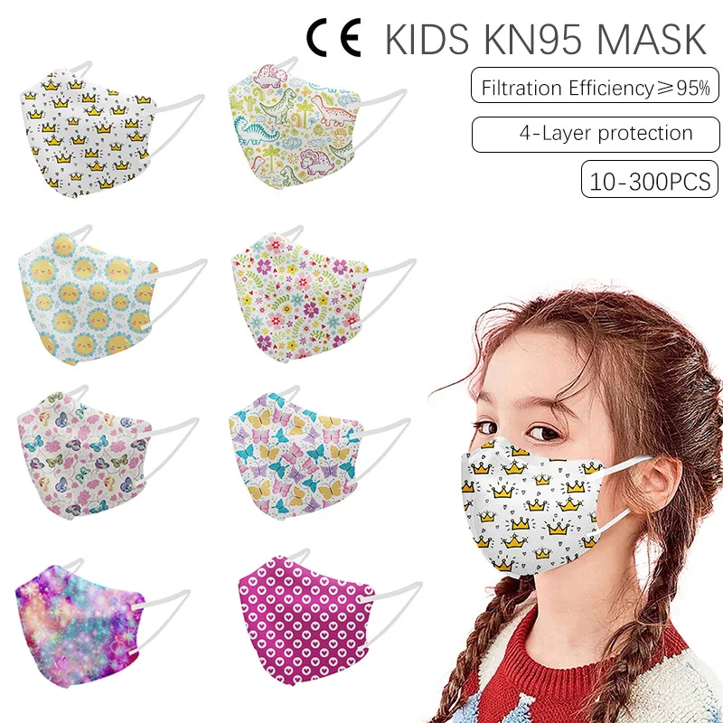 10-300pcs Kids KN95 Butterfly Face Mask Dinosaur/crown/flower Pattern 4-layer Cartoon Breathable Mask boy girl Mascarillas
10-300pcs Kids KN95 Butterfly Face Mask Dinosaur/crown/flower Pattern 4-layer Cartoon Breathable Mask boy girl Mascarillas