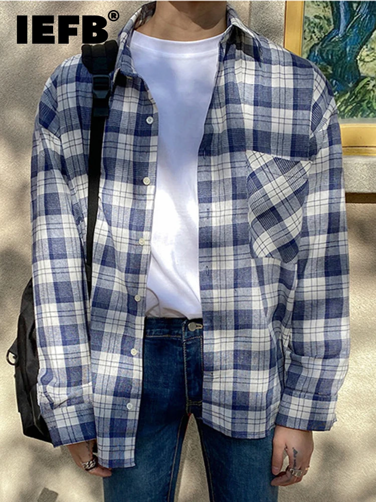 IEFB Personalized Color Blocking Plaid Simple Loose Japanese Style And Thin Male Casual Shirt 2022 New Fashionable Tops 9A1658
IEFB Personalized Color Blocking Plaid Simple Loose Japanese Style And Thin Male Casual Shirt 2022 New Fashionable Tops 9A1658