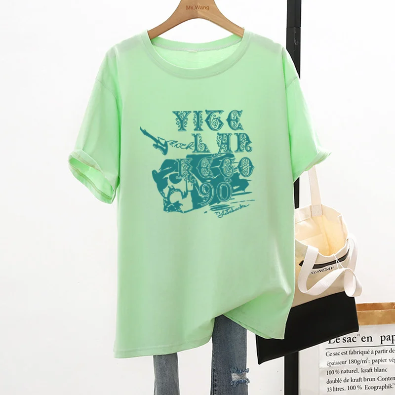 New Cotton 18 Color Summer Round Neck All-match Short-sleeved Women's T-shirt Couple Loose Graphic Tee Kawaii Clothes
New Cotton 18 Color Summer Round Neck All-match Short-sleeved Women's T-shirt Couple Loose Graphic Tee Kawaii Clothes