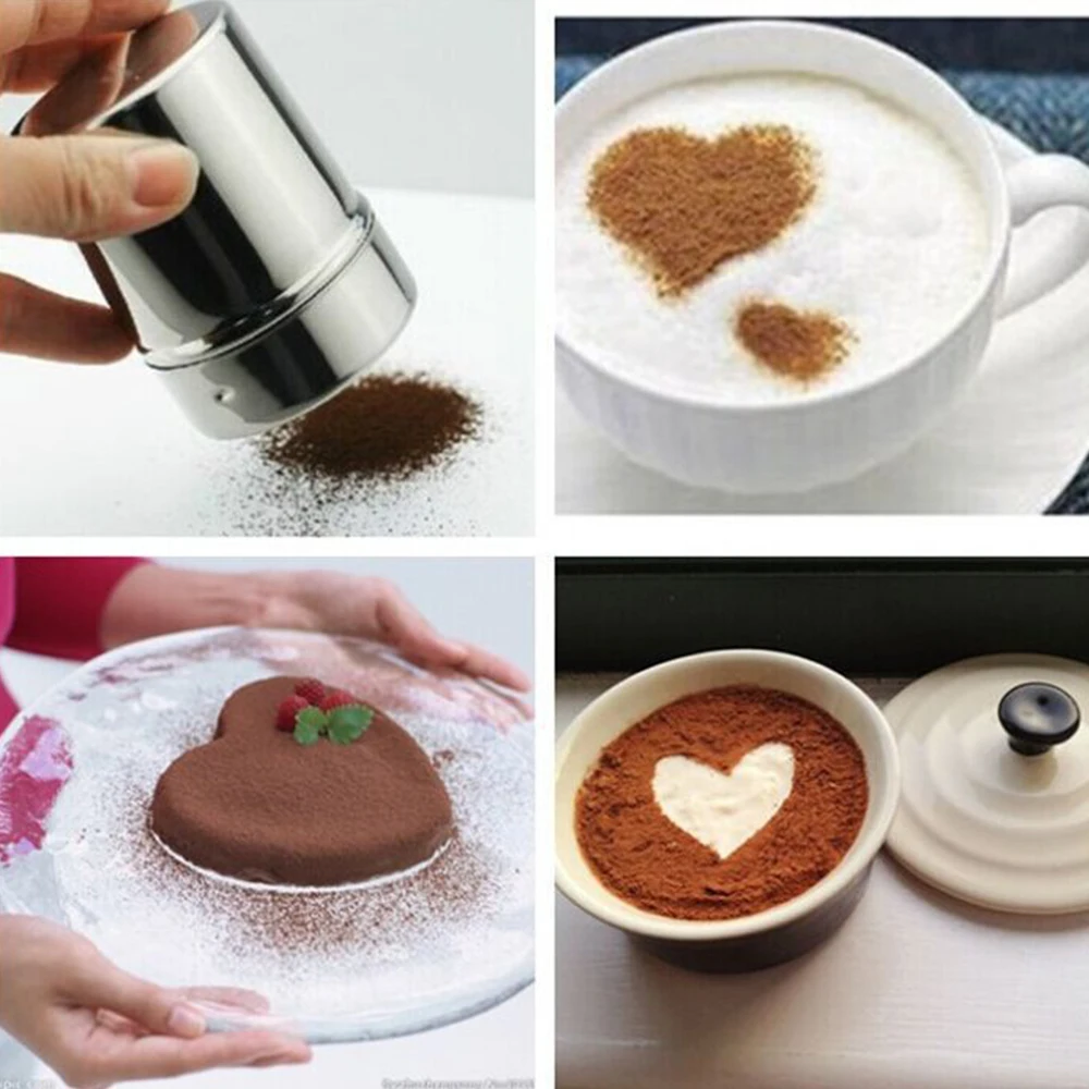 Stainless Steel Coffee Chocolate Shaker Cocoa Coffee Powdered Sugar Flour Sieve Kitchen Tools Template Strew Pad Duster Spray
Stainless Steel Coffee Chocolate Shaker Cocoa Coffee Powdered Sugar Flour Sieve Kitchen Tools Template Strew Pad Duster Spray