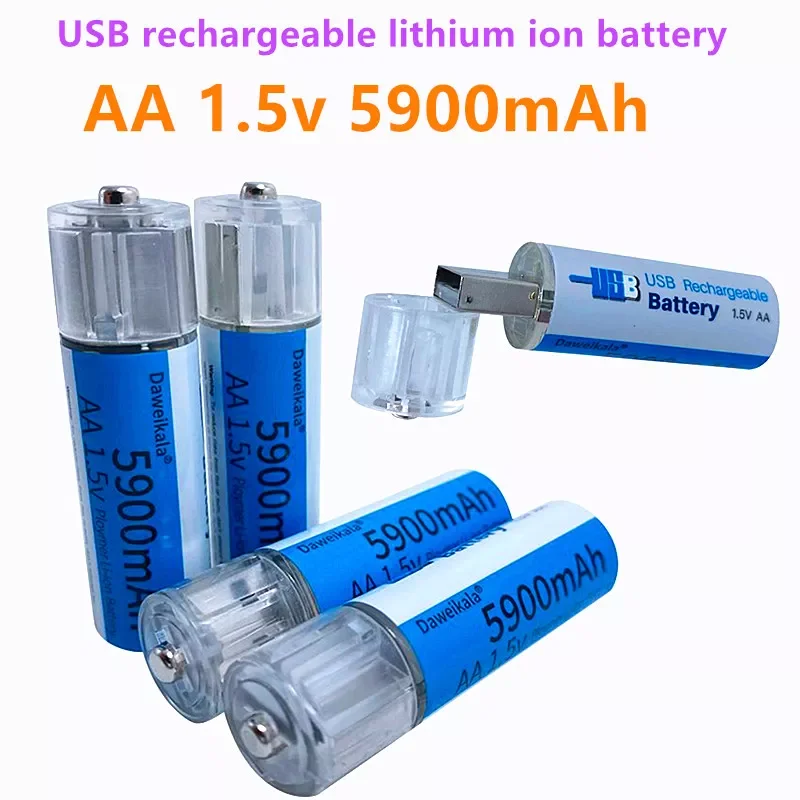 NEW2023 AA 1.5V battery 5900mAh USB rechargeable lithium ion battery AA 1.5V battery for Remote Control Toy light Batery+free s
NEW2023 AA 1.5V battery 5900mAh USB rechargeable lithium ion battery AA 1.5V battery for Remote Control Toy light Batery+free s