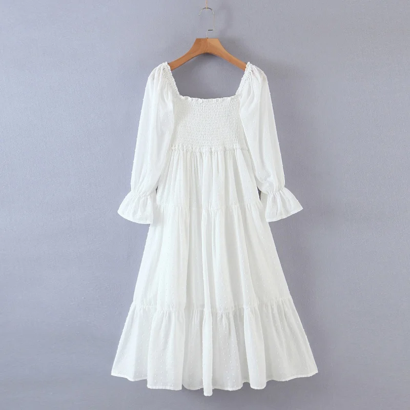 Summer Women White Dresses Spring Elastic Slim Fit Elegant Mid-Length Back Bowknot Decoration Dress Long Dress Elegant Lady
Summer Women White Dresses Spring Elastic Slim Fit Elegant Mid-Length Back Bowknot Decoration Dress Long Dress Elegant Lady