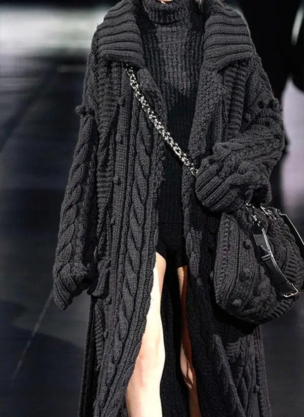 Осенний Женский вязаный свитер, длинное пальто, черный кардиган, свободные свитера с большими буквами, осенние свитера макси, джемпер
Осенний Женский вязаный свитер, длинное пальто, черный кардиган, свободные свитера с большими буквами, осенние свитера макси, джемпер