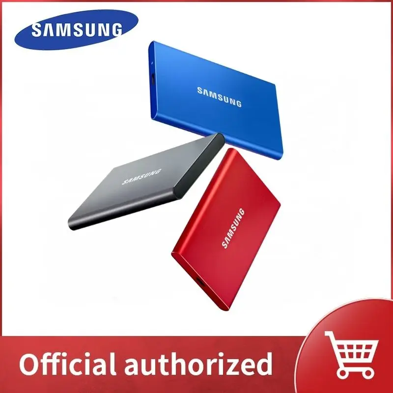 

Портативный SSD-накопитель Samsung T7, внешний жесткий диск 1 ТБ, 500 Гб, внешний твердотельный накопитель, внешний накопитель, совместим с USB 3,2 типа ...