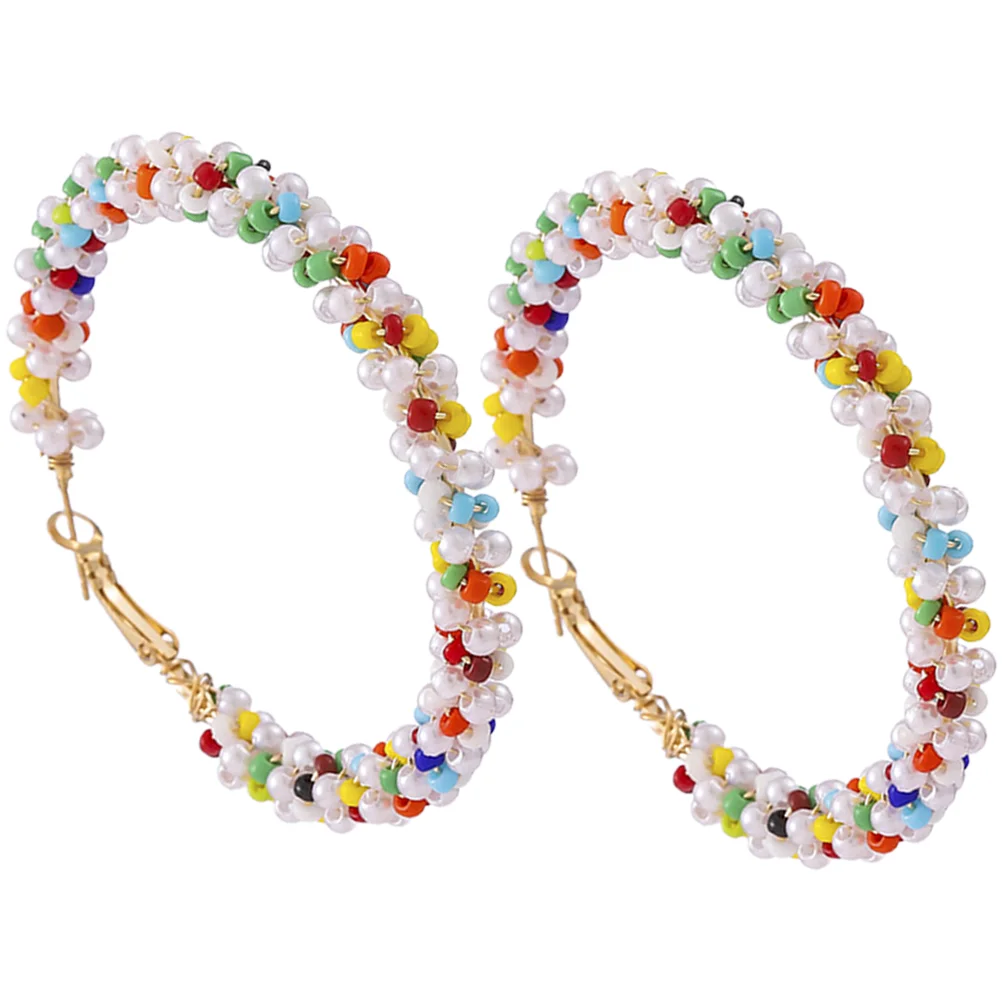 1 Pair Bohemian Beads Earrings Large Ear Hoop Earrings Personality Beaded Earrings
1 Pair Bohemian Beads Earrings Large Ear Hoop Earrings Personality Beaded Earrings