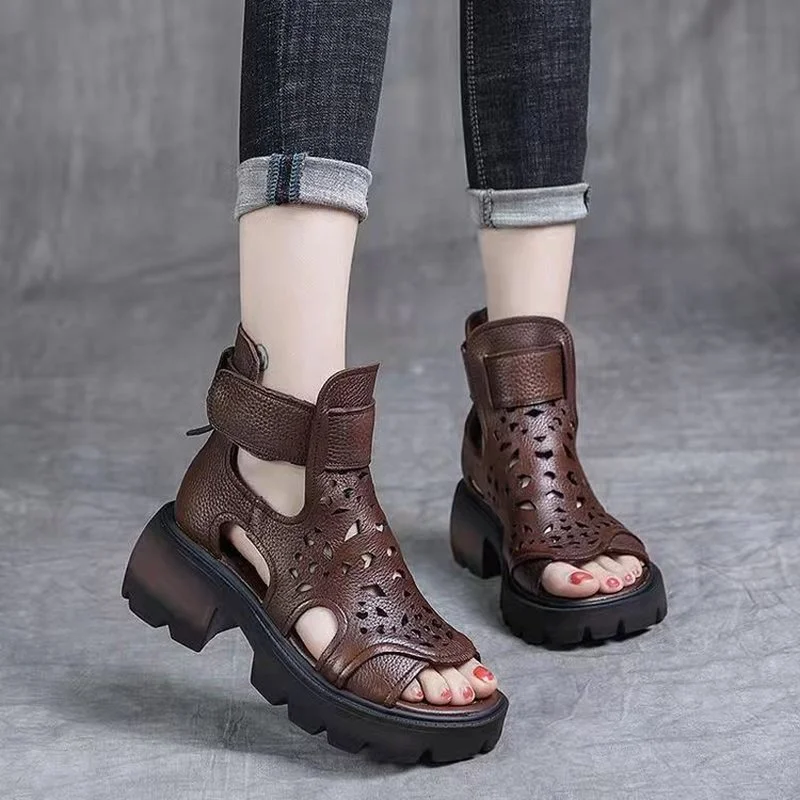 Women's Summer Roman Sandals 2022Fashion Mid Heel Open Toe Non-Slip Shoes Casual Thick Sole Cutout Fish Mouth Flat Retro Sandals
Women's Summer Roman Sandals 2022Fashion Mid Heel Open Toe Non-Slip Shoes Casual Thick Sole Cutout Fish Mouth Flat Retro Sandals