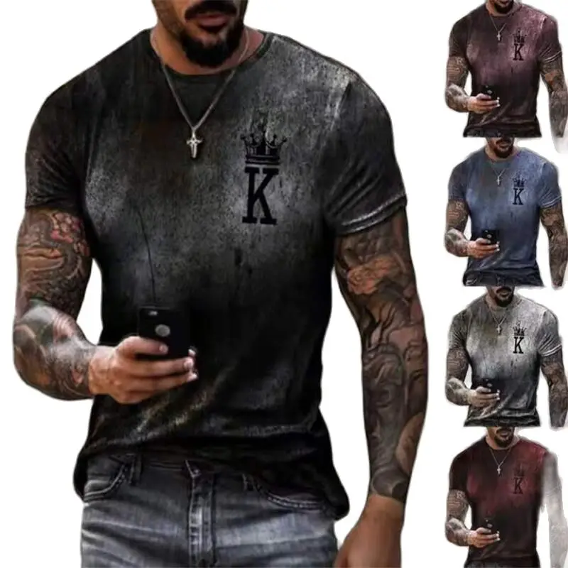 Men's Short Sleeve 3D Print Poker K T-Shirt, European and American Fashion Men's T-Shirt, Round Neck, Summer T-Shirt
Men's Short Sleeve 3D Print Poker K T-Shirt, European and American Fashion Men's T-Shirt, Round Neck, Summer T-Shirt