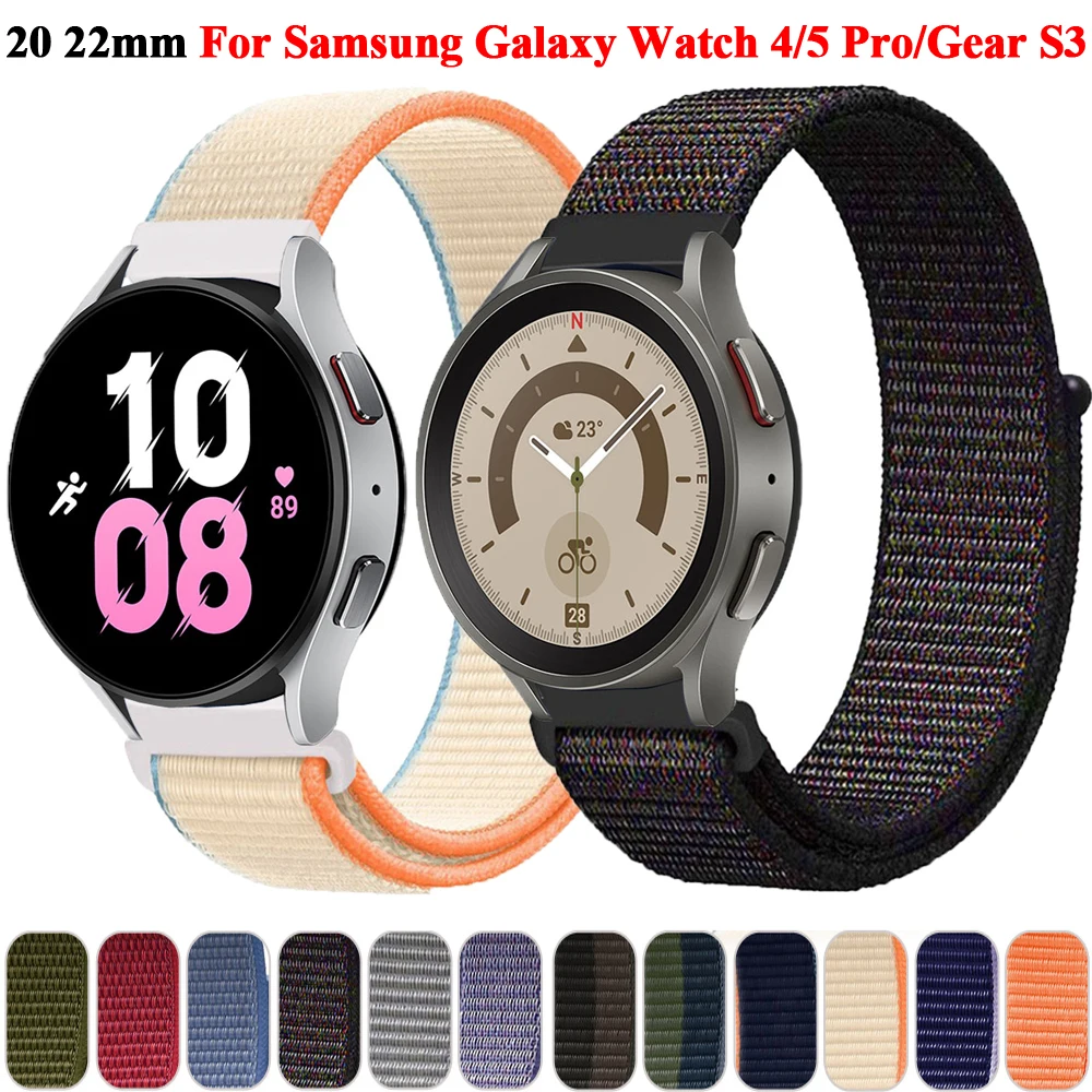 Band For Samsung Galaxy Watch 4 5 Pro 40mm 44mm 45mm/Gear S3 Classic Nylon Loop Correa Bracelet 20 22mm Replacement Strap
Band For Samsung Galaxy Watch 4 5 Pro 40mm 44mm 45mm/Gear S3 Classic Nylon Loop Correa Bracelet 20 22mm Replacement Strap