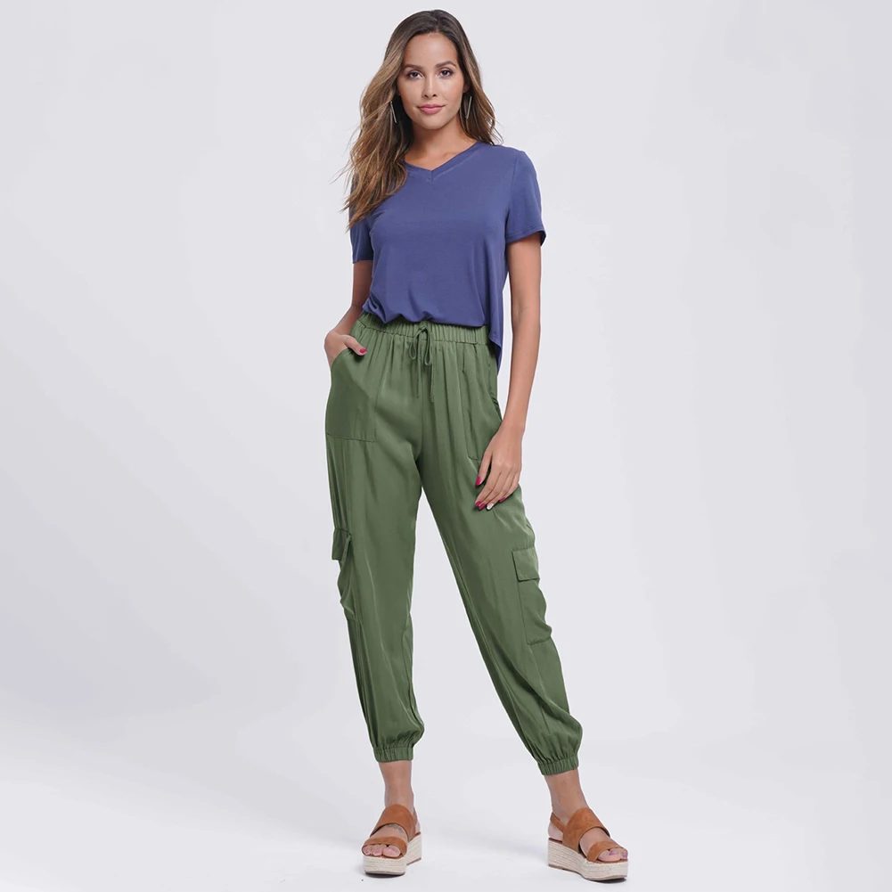 Fashion Women Loose Long Pants Spring Autumn Simple Drawstring Multi-pocket Middle Waist Solid Casual Female Trousers
Fashion Women Loose Long Pants Spring Autumn Simple Drawstring Multi-pocket Middle Waist Solid Casual Female Trousers
