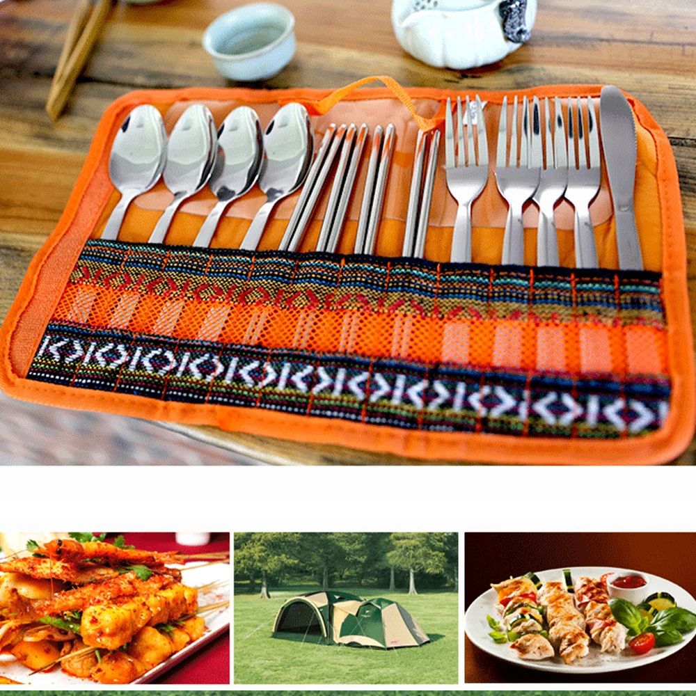 Stainless Steel Cutlery Set 4 Outdoor Camping Knife And Fork Spoon Chopsticks Barbecues Products Receive A Bag To Receive Bag
Stainless Steel Cutlery Set 4 Outdoor Camping Knife And Fork Spoon Chopsticks Barbecues Products Receive A Bag To Receive Bag