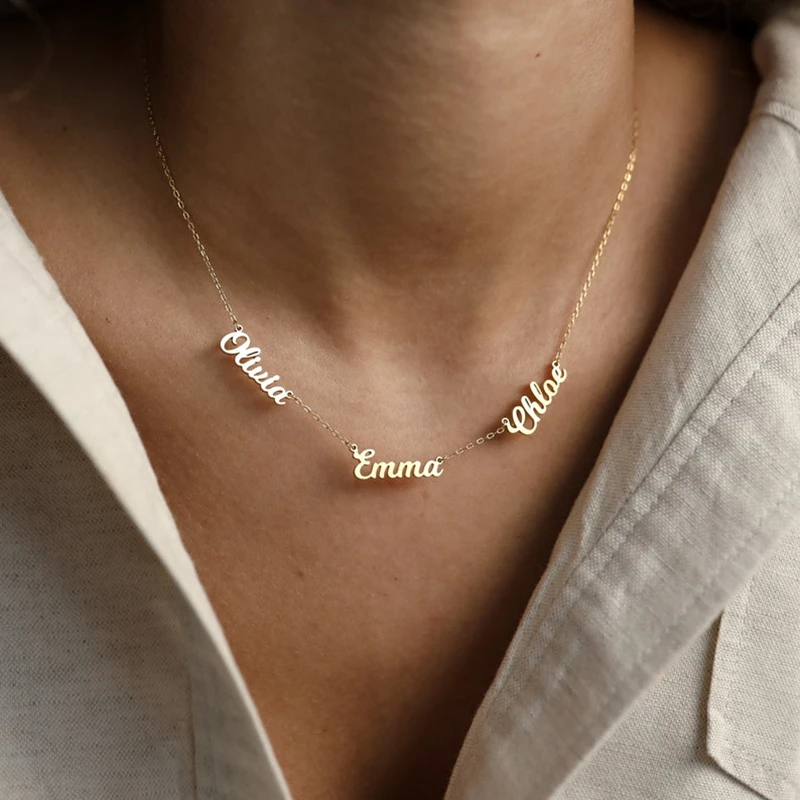 Personalized Custom Multiple Name Necklaces Gold Pendant Stainless Steel Necklace for Women Girls Jewelry Gift
Personalized Custom Multiple Name Necklaces Gold Pendant Stainless Steel Necklace for Women Girls Jewelry Gift