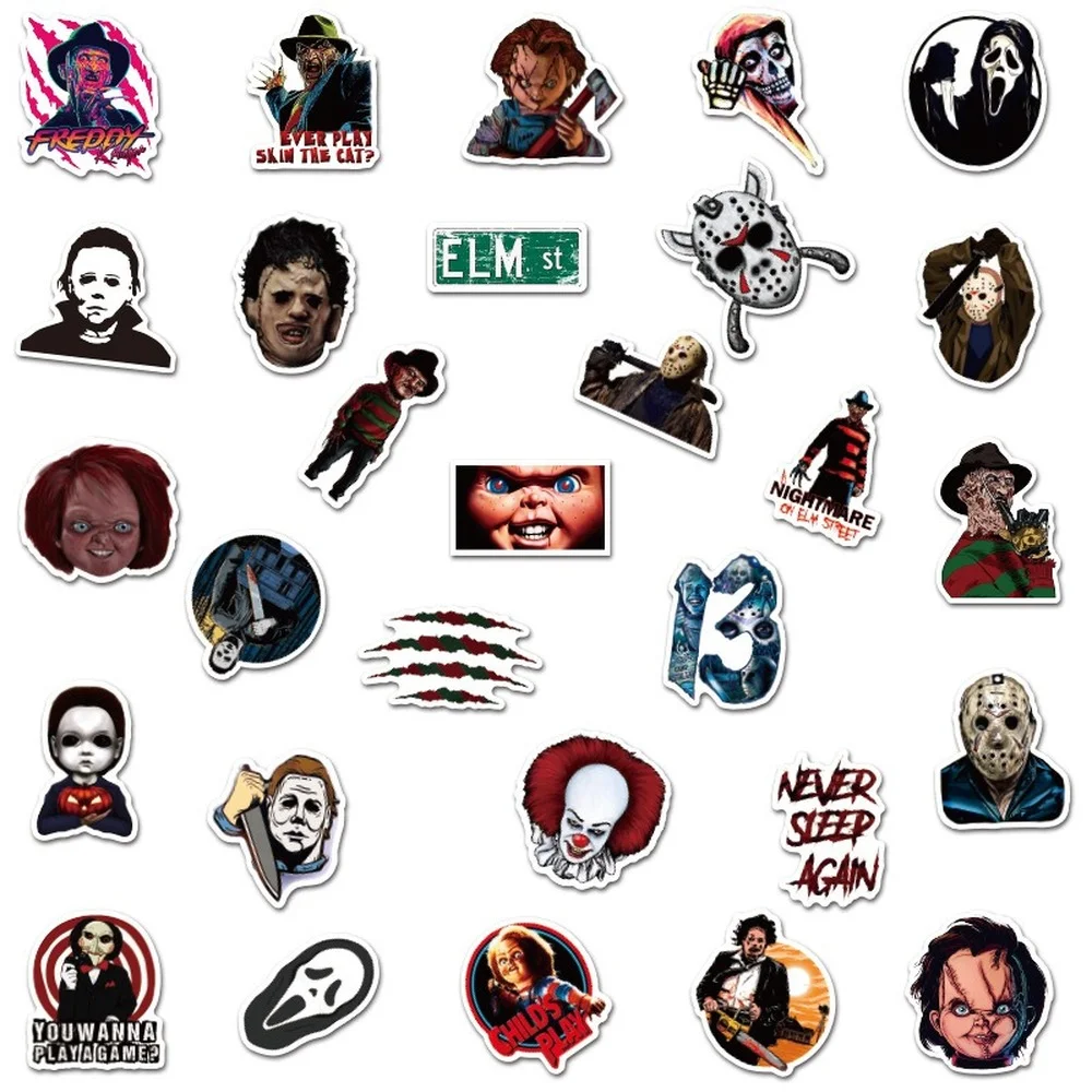 50pcs/set Michael Myers Killers Horror Sticker Waterproof Skateboard Luggage Laptop Sticker PVC Scrapbooking Halloween Stickers
50pcs/set Michael Myers Killers Horror Sticker Waterproof Skateboard Luggage Laptop Sticker PVC Scrapbooking Halloween Stickers