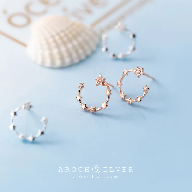 925Silver Stud Earrings for Women Japanese and Korean Style FashionCWord Earrings Cute Diamond Embedded Star Ear Rings
925Silver Stud Earrings for Women Japanese and Korean Style FashionCWord Earrings Cute Diamond Embedded Star Ear Rings
