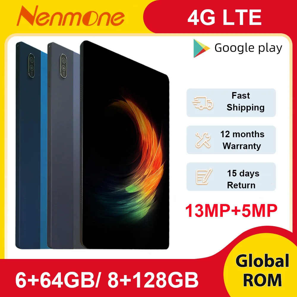 

Global Version Nenmone K50 4G LTE Tablet Android 10.1 Inch Cheap Tablet 10.1 Octa Core 4GB RAM 64GB ROM 13MP+5MP GPS