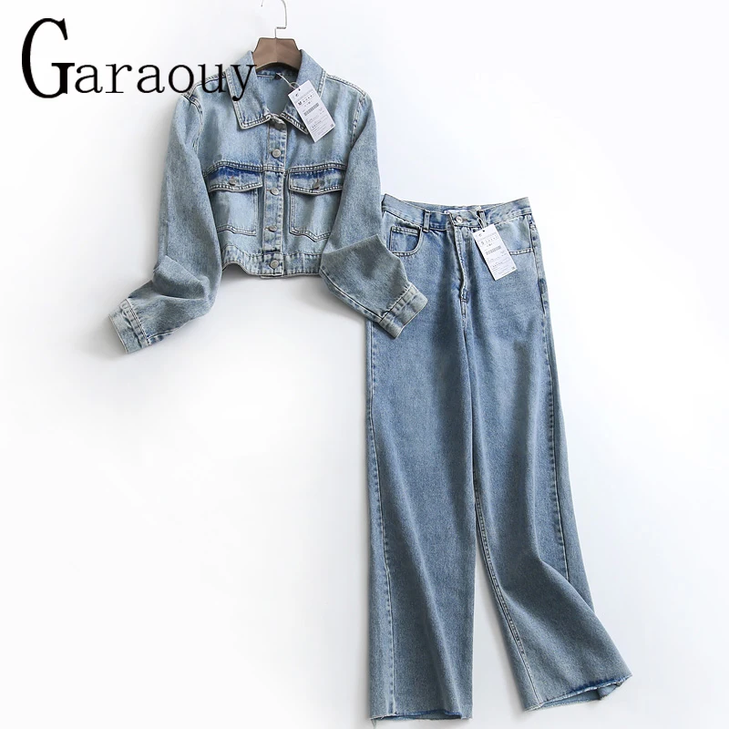 Garaouy 2022 Autumn New Women's Short Denim Jacket + High Waist Wide Leg Jeans Female Coat Cowboy Pants Trousers Outwear Mujer
Garaouy 2022 Autumn New Women's Short Denim Jacket + High Waist Wide Leg Jeans Female Coat Cowboy Pants Trousers Outwear Mujer