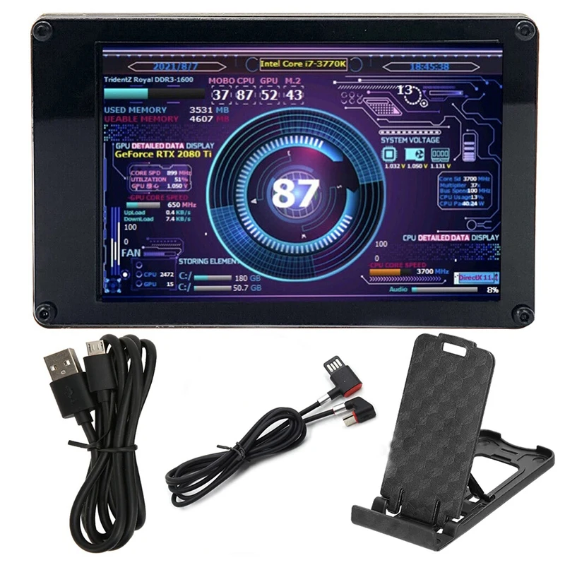 3.5 Inch AIDA64 Chassis Display+Elbow Data Cable Type-C+Bracket Kit IPS LCD 320X480 USB Computer Secondary Screen
3.5 Inch AIDA64 Chassis Display+Elbow Data Cable Type-C+Bracket Kit IPS LCD 320X480 USB Computer Secondary Screen