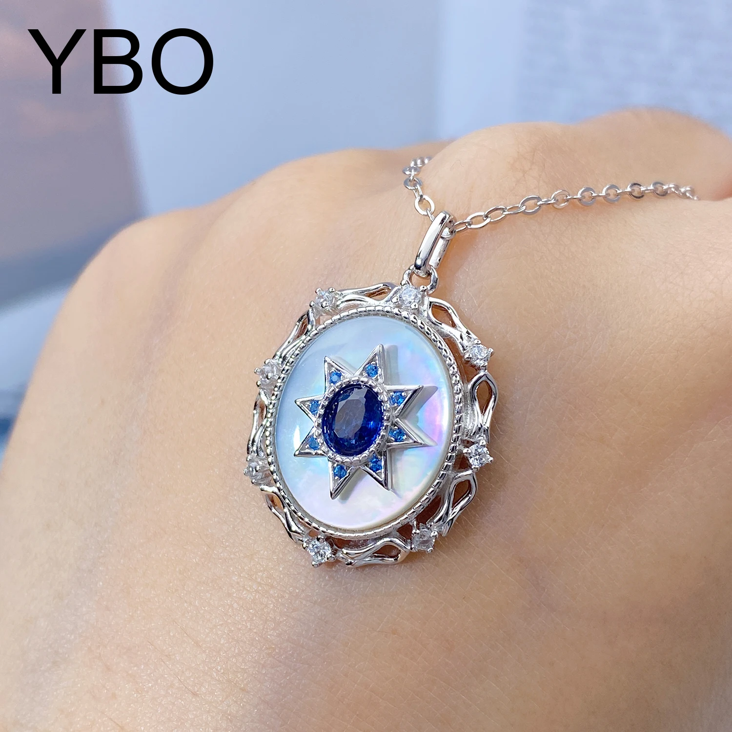 YBO 925 Sterling Silver Round Sun Pendants Natural Sapphire Gemstone Necklaces Women Luxury Jewelry Party Dating Jewels Gifts
YBO 925 Sterling Silver Round Sun Pendants Natural Sapphire Gemstone Necklaces Women Luxury Jewelry Party Dating Jewels Gifts