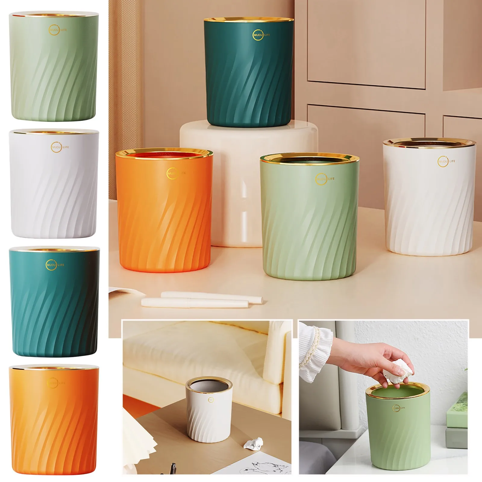 

Desktop Trash Can Plastic Office Coffee Table Cute Storage Bucket Without Cover Mini Waste Basket Countertop Tiny Bin Durable