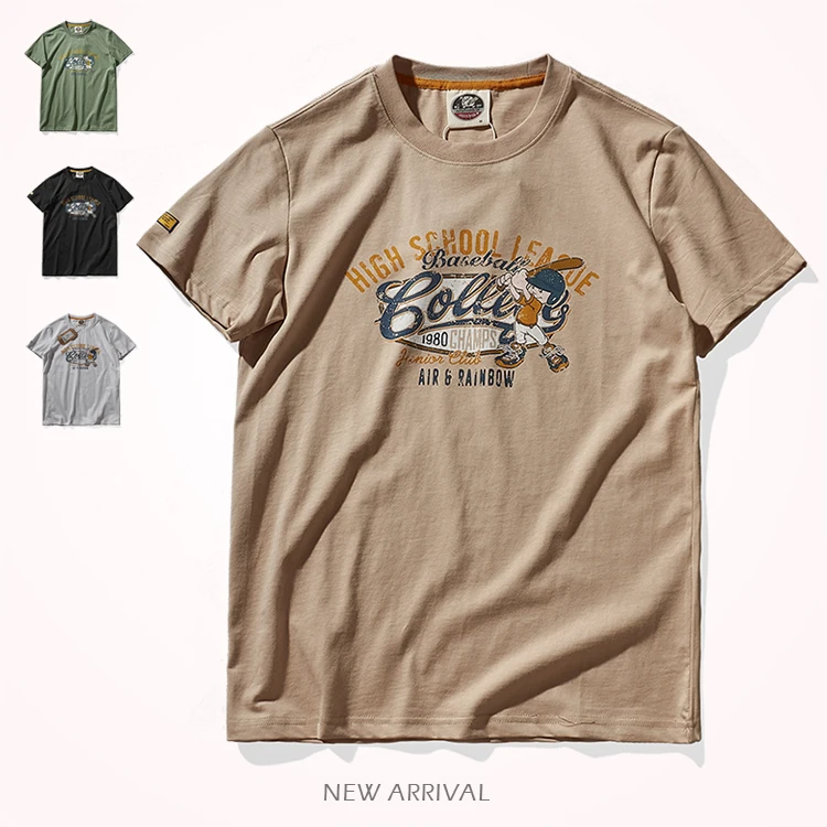 2022 Summer New American Retro Short-sleeved O-neck Simple Printed T-shirt Men's Fashion 100% Cotton Washed Old Casual Slim Tops
2022 Summer New American Retro Short-sleeved O-neck Simple Printed T-shirt Men's Fashion 100% Cotton Washed Old Casual Slim Tops
