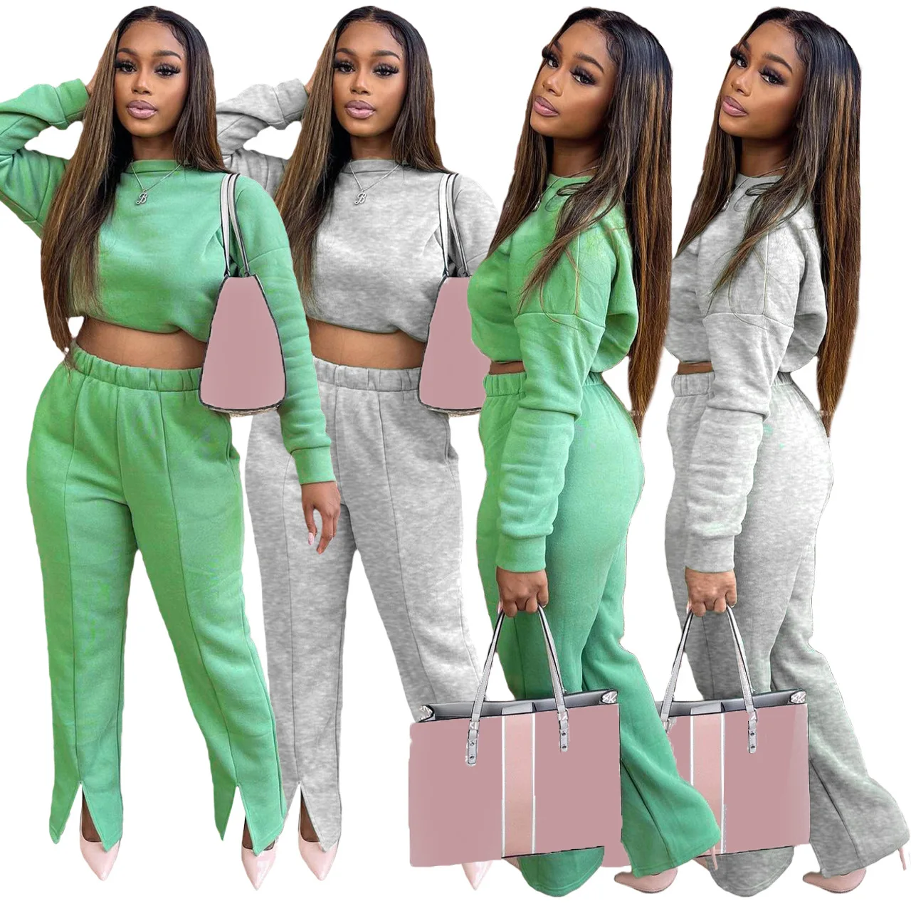 LEOSD Winter Sets Long Sleeve Crop Pullover Hoodie Slit Track Pants Womens Tracksuits 2 Piece Set
LEOSD Winter Sets Long Sleeve Crop Pullover Hoodie Slit Track Pants Womens Tracksuits 2 Piece Set