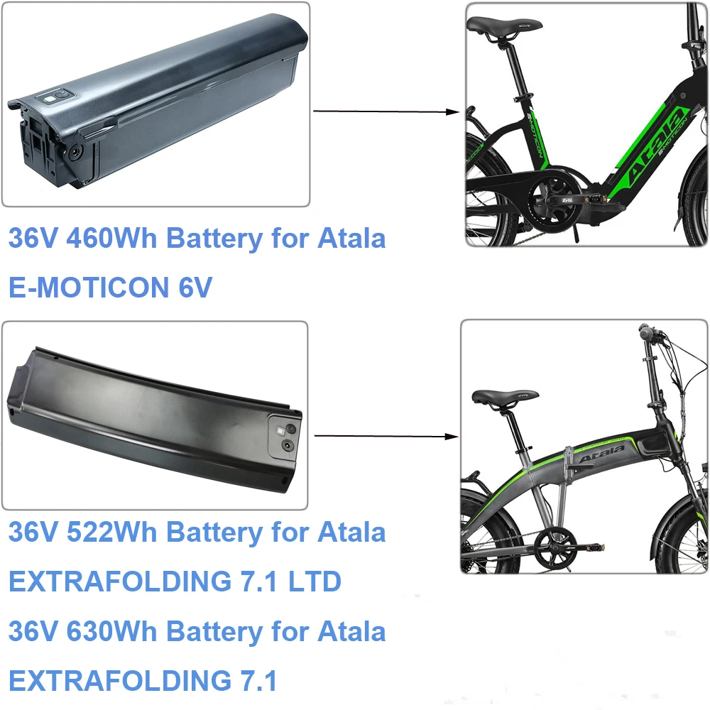 E-Bike Battery 36V 460Wh 522Wh 630Wh Electric Bike Li-ion Battery for Atala EXTRAFOLDING 7.1 LTD E-MOTICON 6V Electric Bicycle
E-Bike Battery 36V 460Wh 522Wh 630Wh Electric Bike Li-ion Battery for Atala EXTRAFOLDING 7.1 LTD E-MOTICON 6V Electric Bicycle