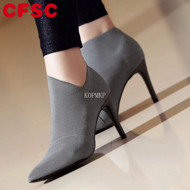 2023 Grey Fashion Women High Heel Booties Female High-Heeled Boots Young Ladies Booties 8.5cm Heel Cloth Boots Large Size 34-41
2023 Grey Fashion Women High Heel Booties Female High-Heeled Boots Young Ladies Booties 8.5cm Heel Cloth Boots Large Size 34-41