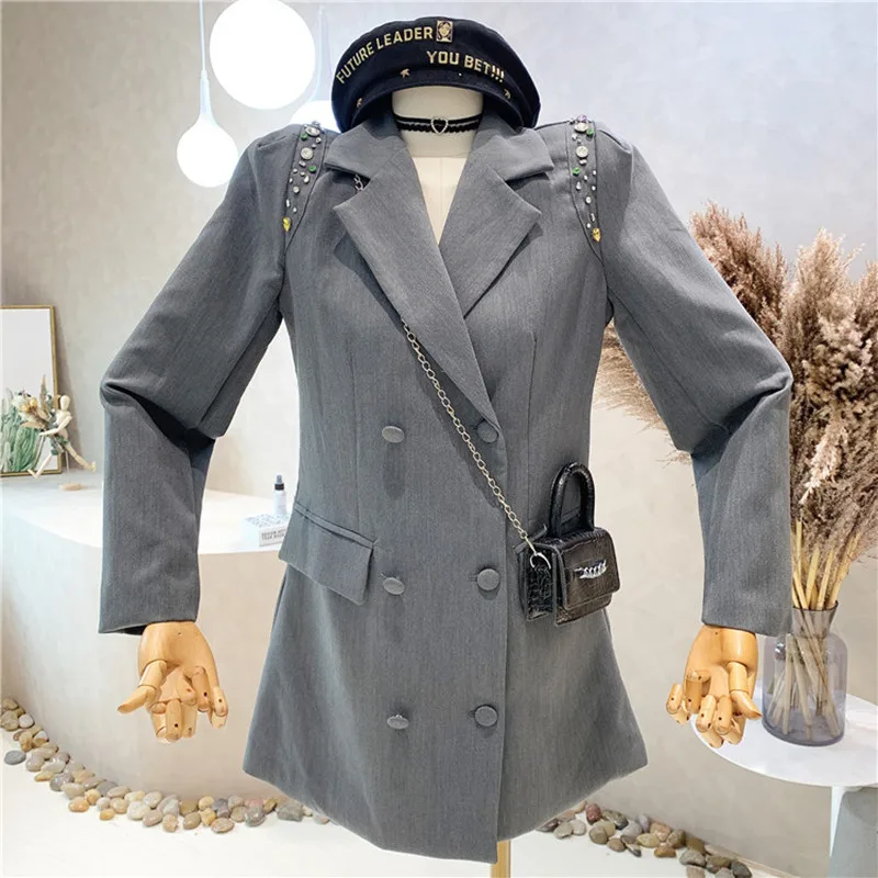 New Women's Clothing 2022 Spring Suit collar dress Temperament double breasted slim retro Blazers Dress
New Women's Clothing 2022 Spring Suit collar dress Temperament double breasted slim retro Blazers Dress
