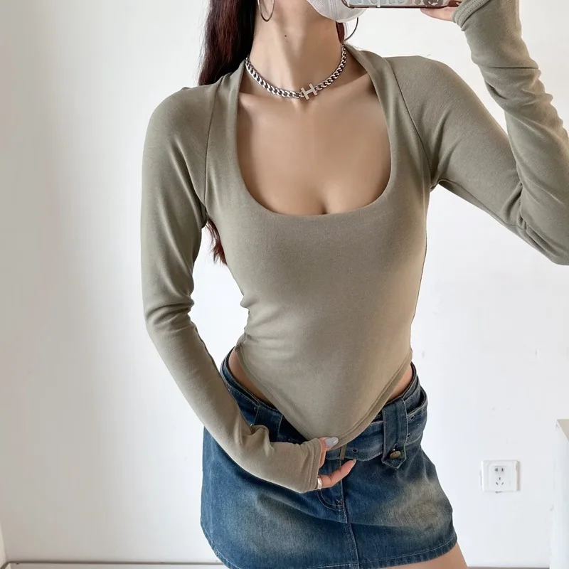 23 Новая Осенняя Женская облегающая футболка с изогнутым дизайном с длинным рукавом Популярная Женская стильная рубашка с квадратным воротником и воротником с воротником
23 Новая Осенняя Женская облегающая футболка с изогнутым дизайном с длинным рукавом Популярная Женская стильная рубашка с квадратным воротником и воротником с воротником