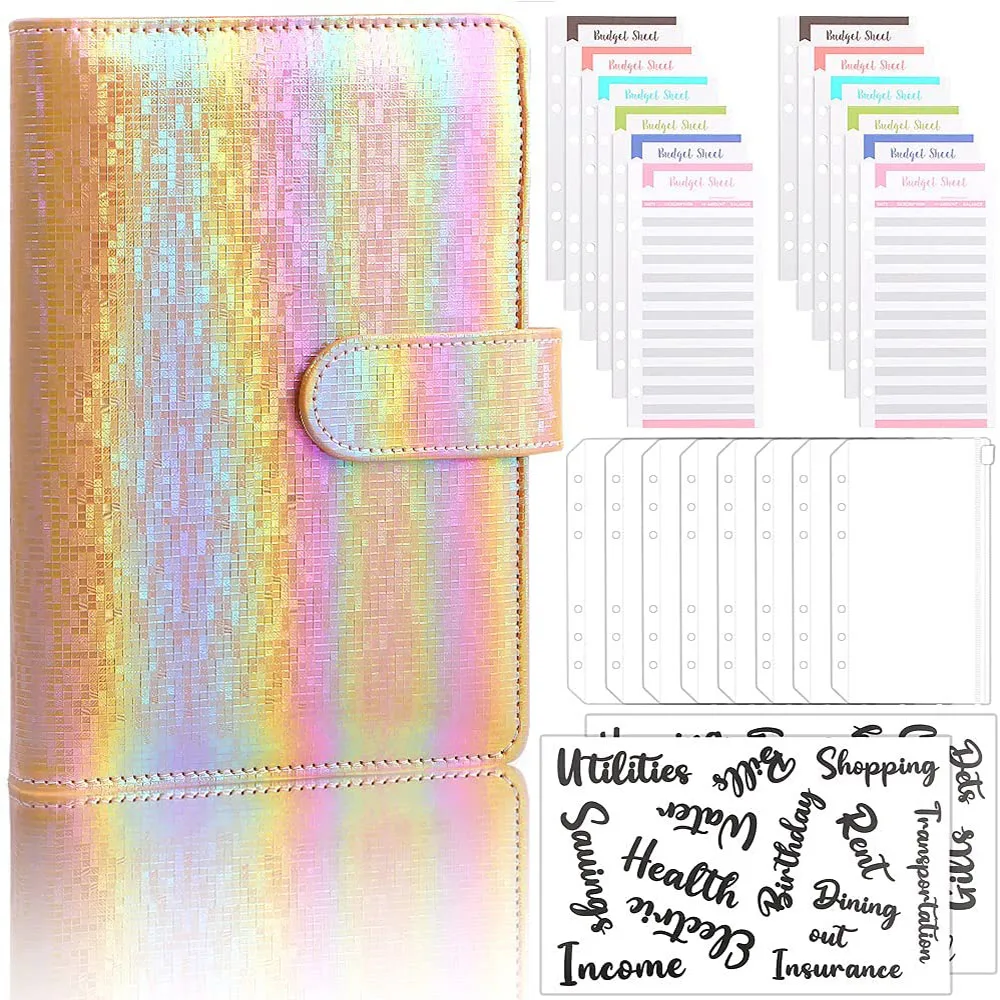 A6 Budget Binder 6 Ring Notebook with Binder Pockets, Expense Budget Sheets, Letter Sticker Labels, Saving Cash Envelopes System
A6 Budget Binder 6 Ring Notebook with Binder Pockets, Expense Budget Sheets, Letter Sticker Labels, Saving Cash Envelopes System